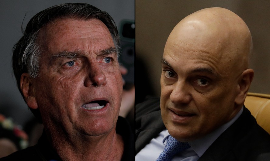 O ex-presidente Jair Bolsonaro e o ministro do Supremo Tribunal Federal (STF) Alexandre de Moraes