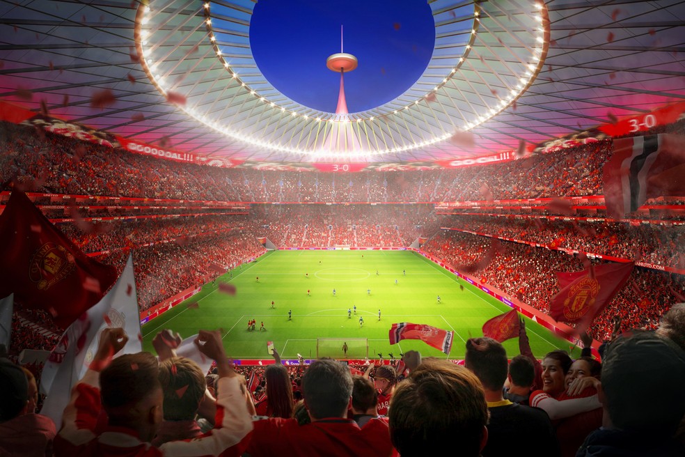 Manchester United pretende inaugurar novo estádio em 2031 — Foto: Reprodução