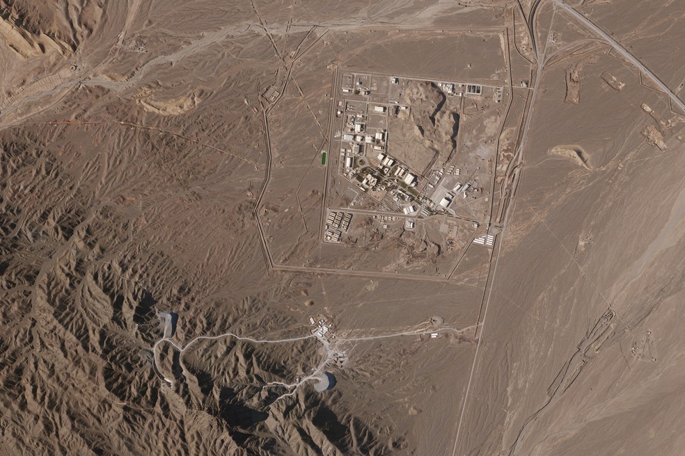 Foto de satélite mostra instalações de enriquecimento de urânio perto de Natanz, no Irã — Foto: Planet Labs via The New York Times