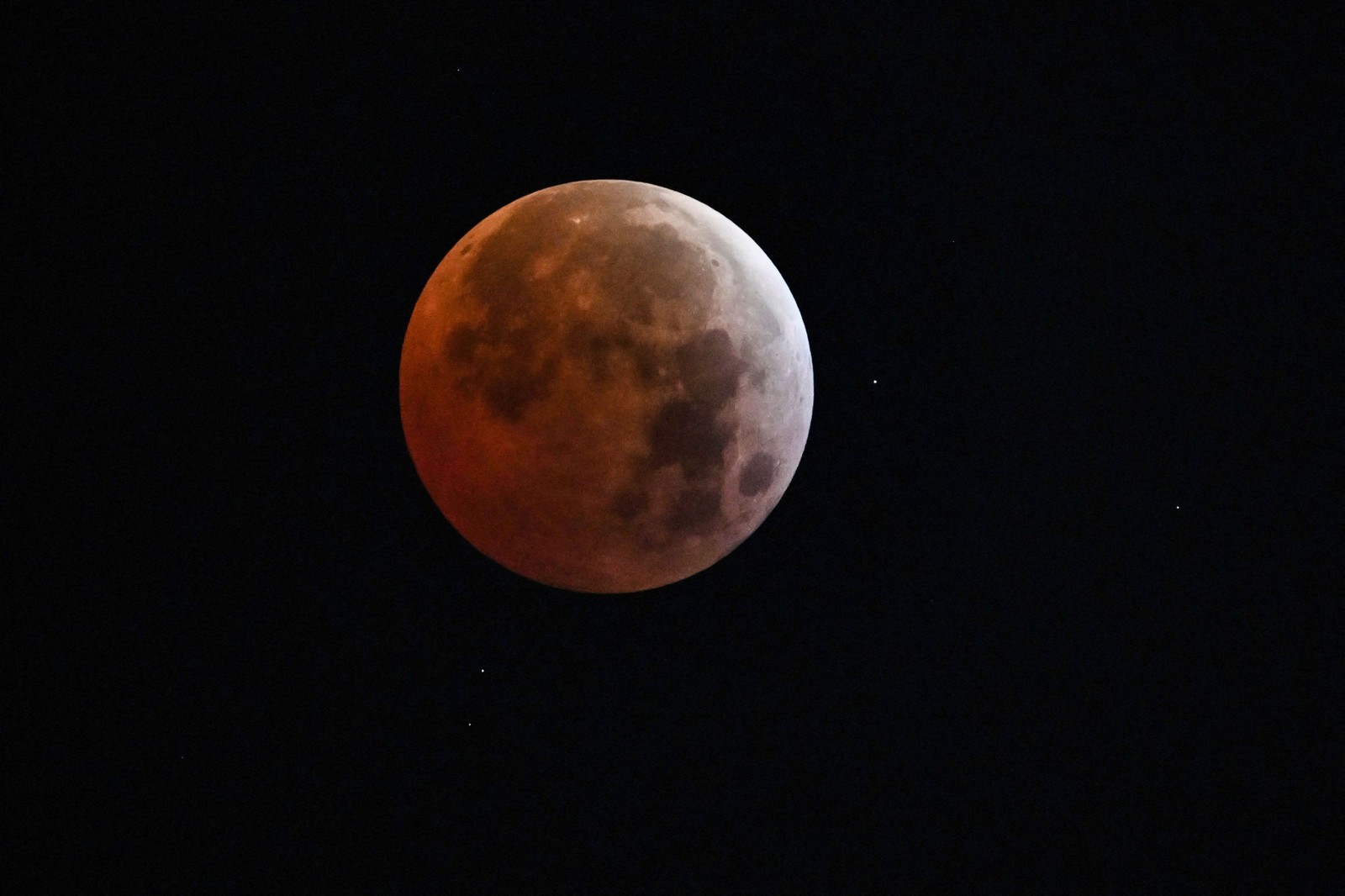 Lua de Sangue Vista Em Caracas, EM 14 DeMarçode2025- Foto: Juan Barreto / AFP