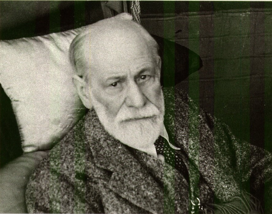 Sigmund Freud em 1939, seu último ano de vida, em Maresfield Garden, Washington, EUA