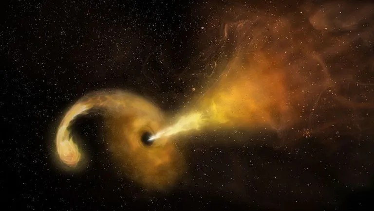 Buraco negro gigante é flagrado engolindo estrela longe do centro de uma galáxia pela primeira vez - QTU Questões do Universo