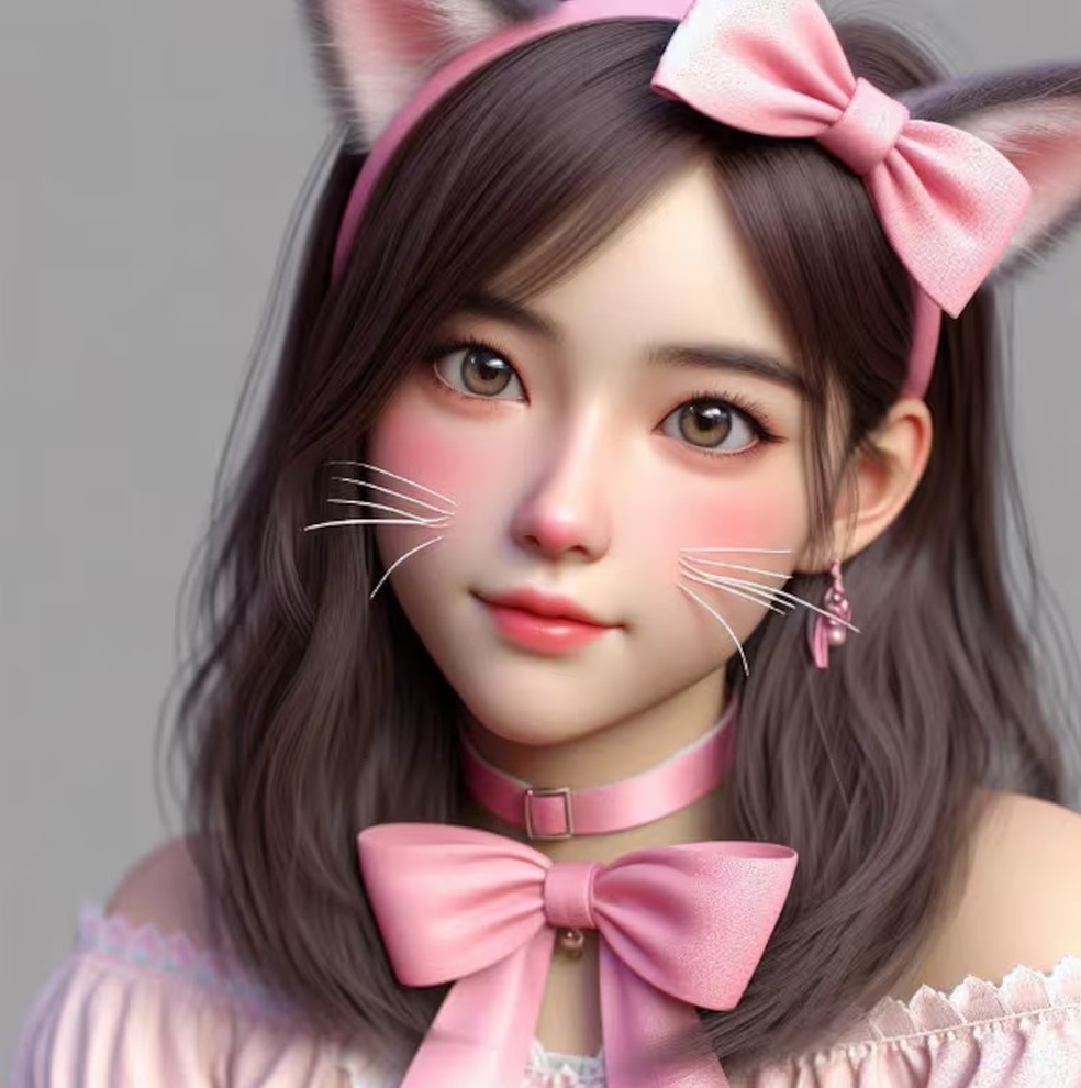 Imagem gerada por intelig&ecirc;ncia artificial mostra como seria a Hello Kitty na vida real &mdash; Foto: Reprodu&ccedil;&atilde;o/Copilot