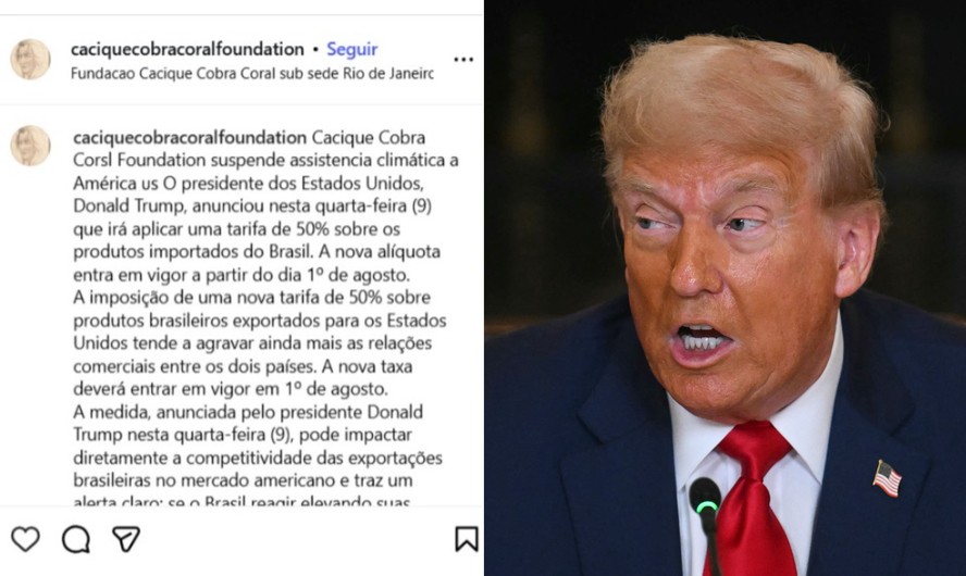 Após taxação, Cacique Cobra Coral anuncia suspensão de 'assistência climática' aos EUA