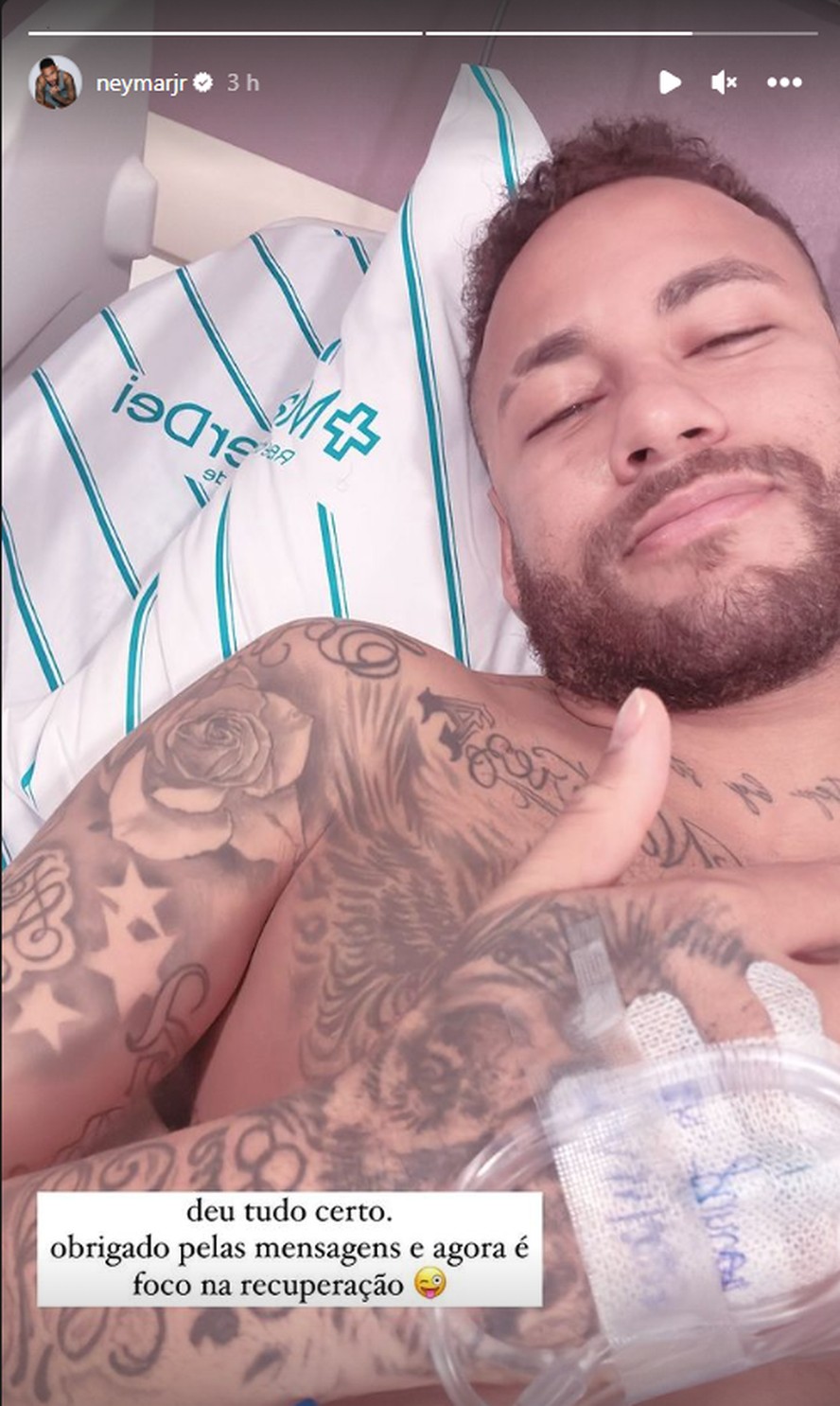 Neymar posta aps cirugia