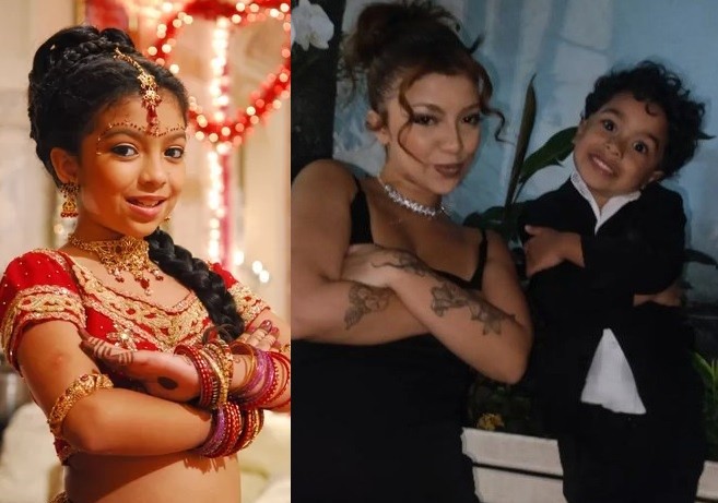 Karina Ferrari, que se tornou conhecida em "Caminho das Índias", é mãe de Kael — Foto: Globo e Reprodução/Instagram