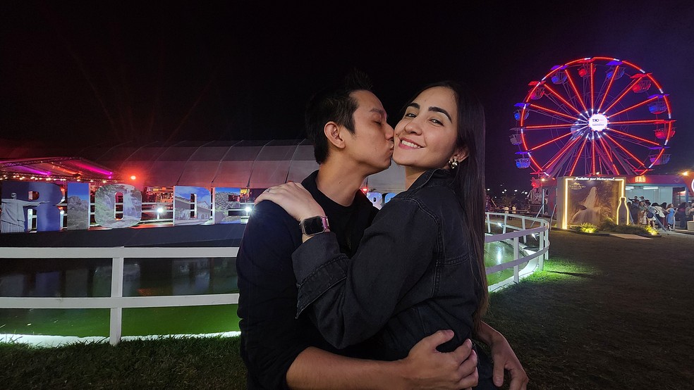 O casal Lícya e Thiago se conheceu no Rio Gastronomia — Foto: Lucas Tavares