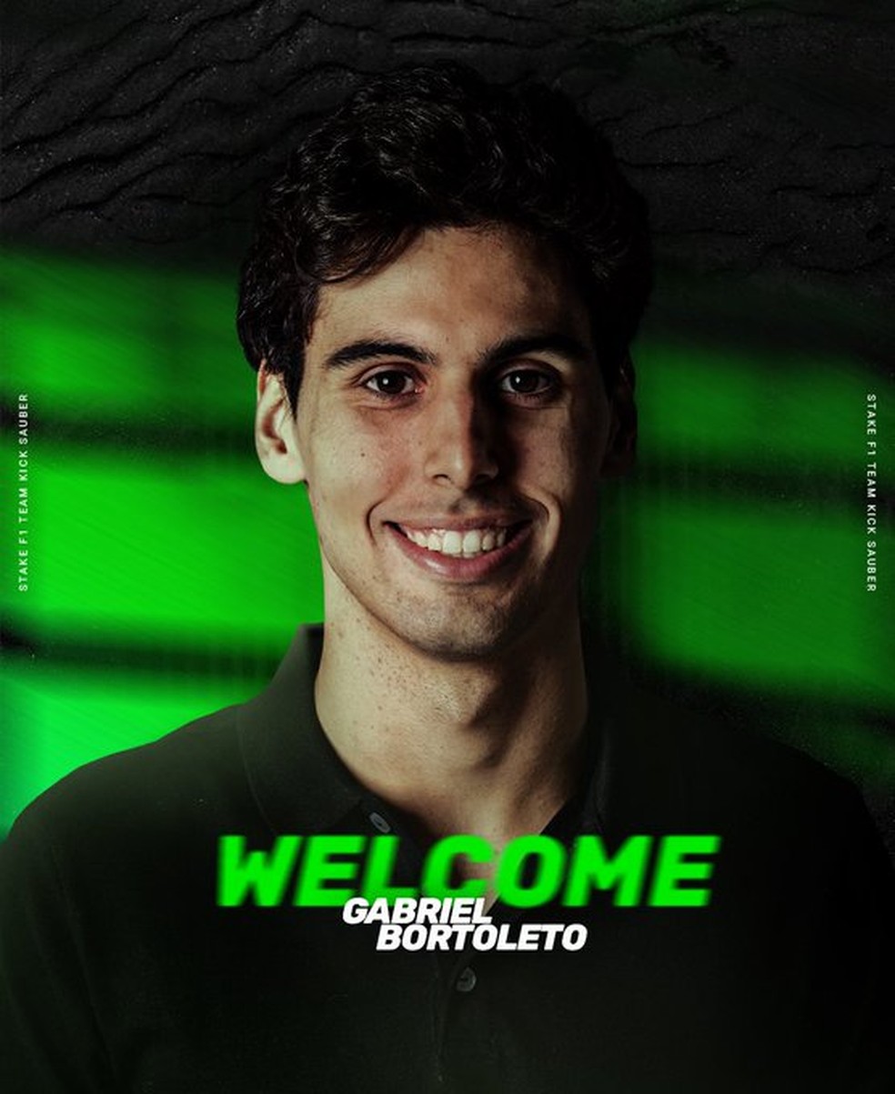 Gabriel Bortoleto é anunciado pela Sauber para 2025 — Foto: Reprodução