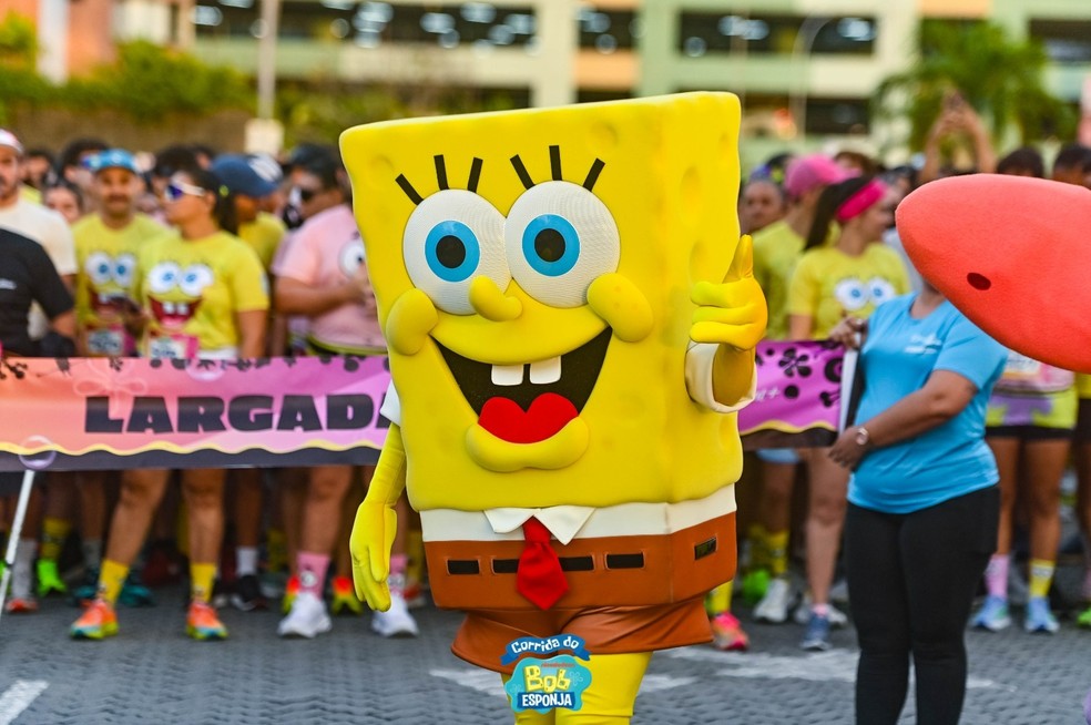 Bob Esponja fará a alegria da criançada na corrida — Foto: Divulgação
