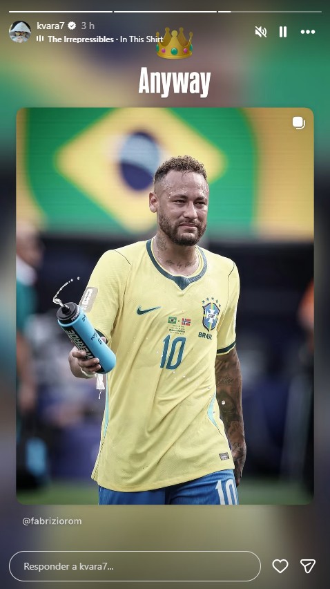 Apesar da eliminação, Kvaratskhelia exalta Neymar em postagem