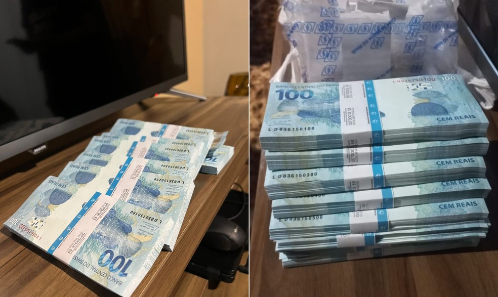 Dinheiro encontrado na residência de Paula durante a operação — Foto: Divulgação / PCRS