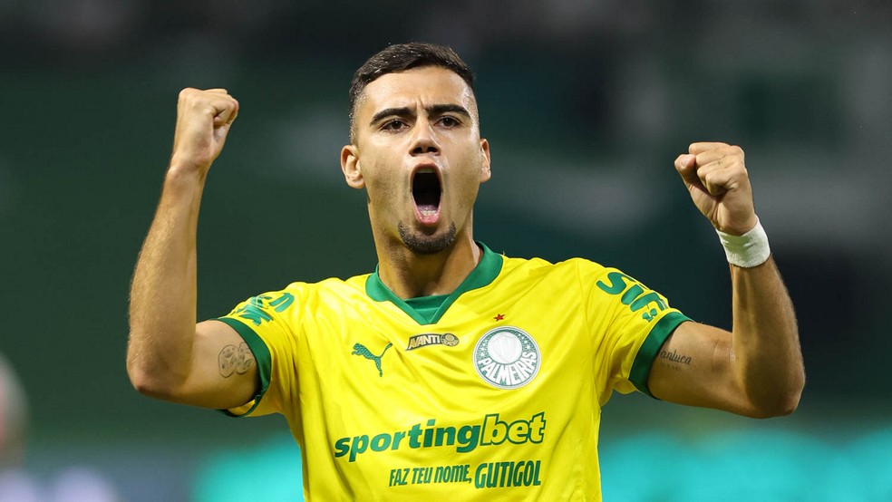 Andreas Pereira marcou dois gols pelo Palmeiras contra o Fortaleza — Foto: Cesar Greco/Palmeiras