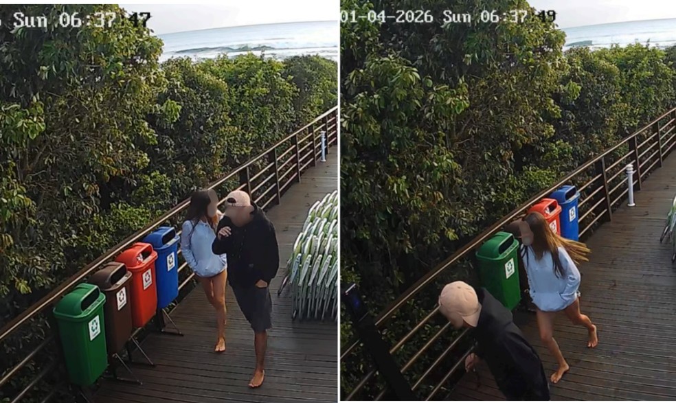 Adolescente com boné salmão e moletom preto analisados na investigação — Foto: Reprodução