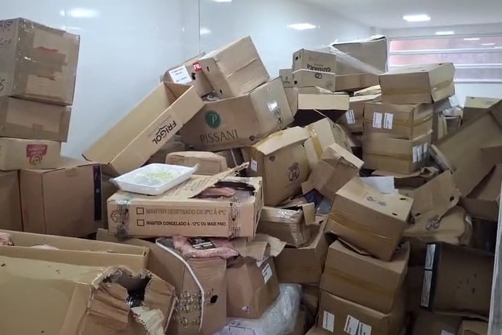 Carga de carnes recuperada — Foto: Reprodução