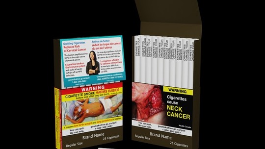 'Veneno em cada baforada': mensagens de advertência serão impressas no cigarro, além da caixa, no Canadá