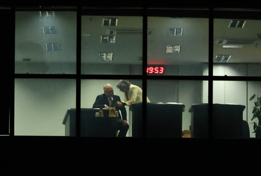 O presidente do STF, Edson Fachin, no gabinete da ministra Cármen Lúcia nesta quinta-feira, dia 10/9
