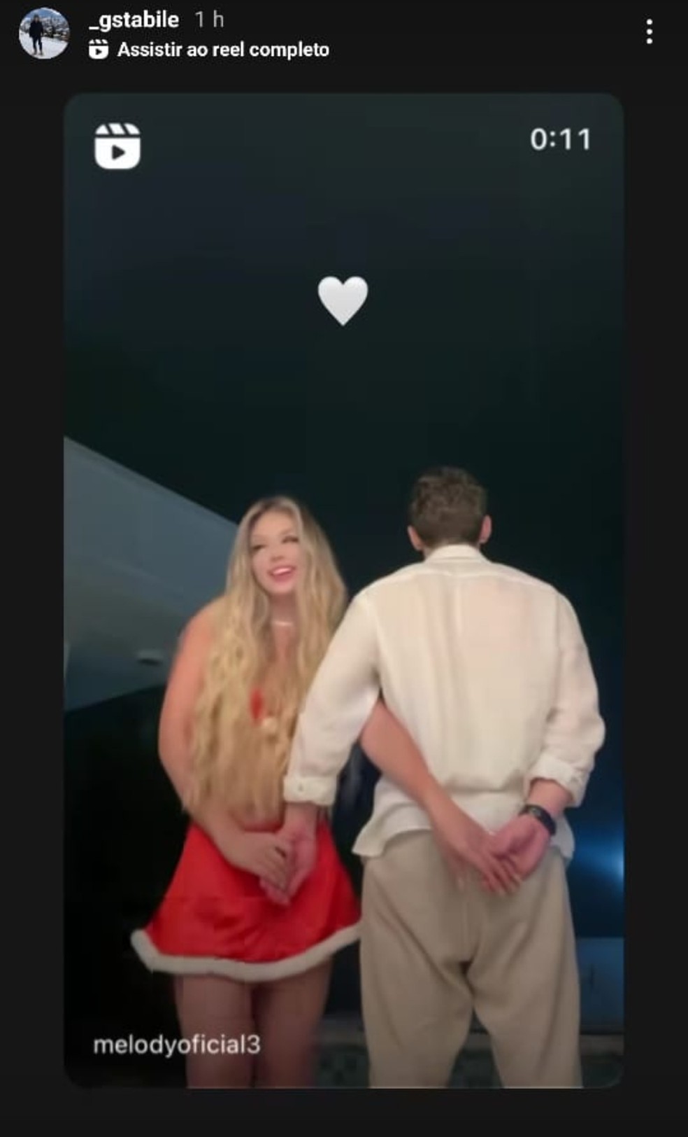 Melody postou vídeo com namorado — Foto: Reprodução Instagram