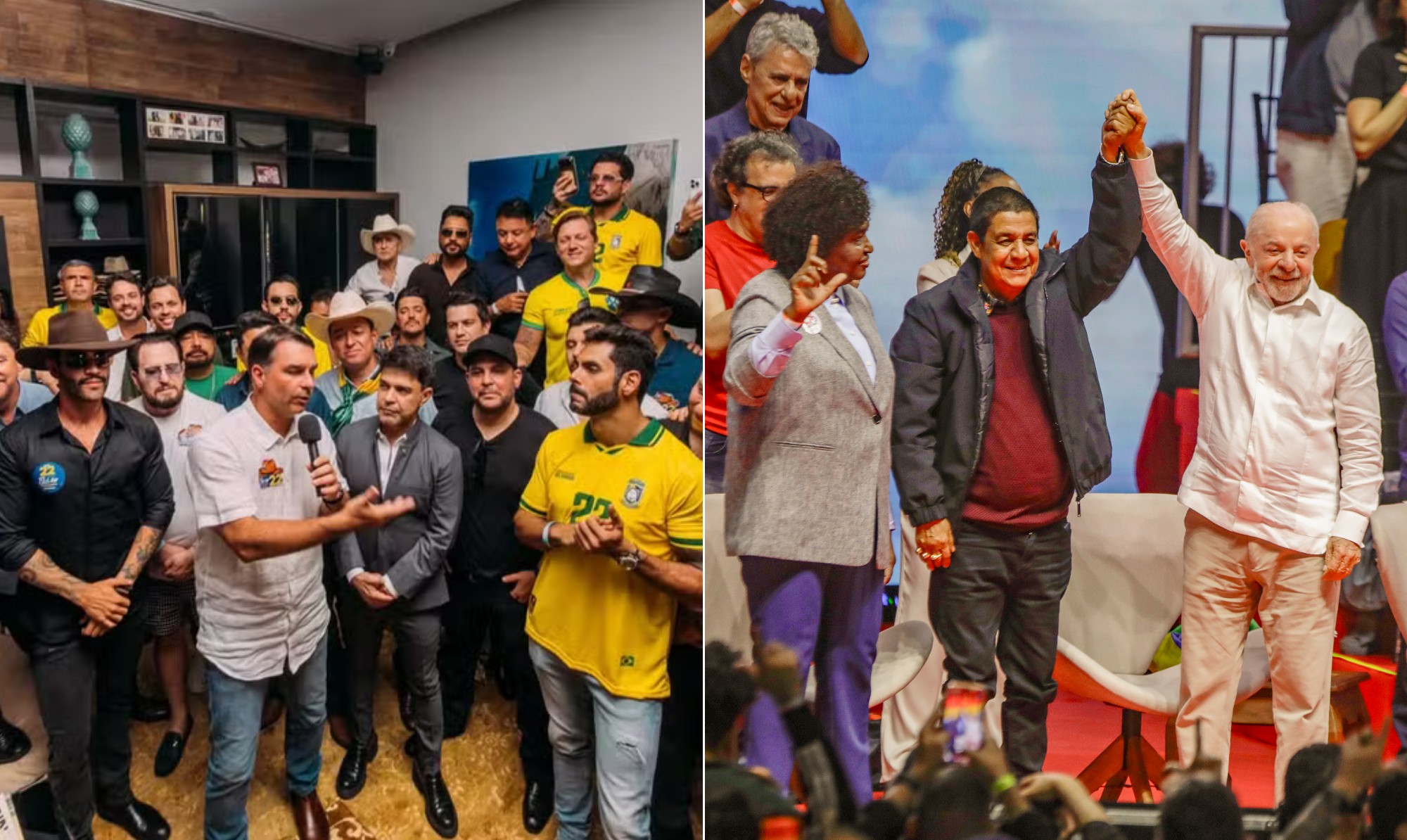 Quem está com Lula e quem está com Flávio? Cobradas nas redes, celebridades entram na guerra digital do segundo turno - Foto