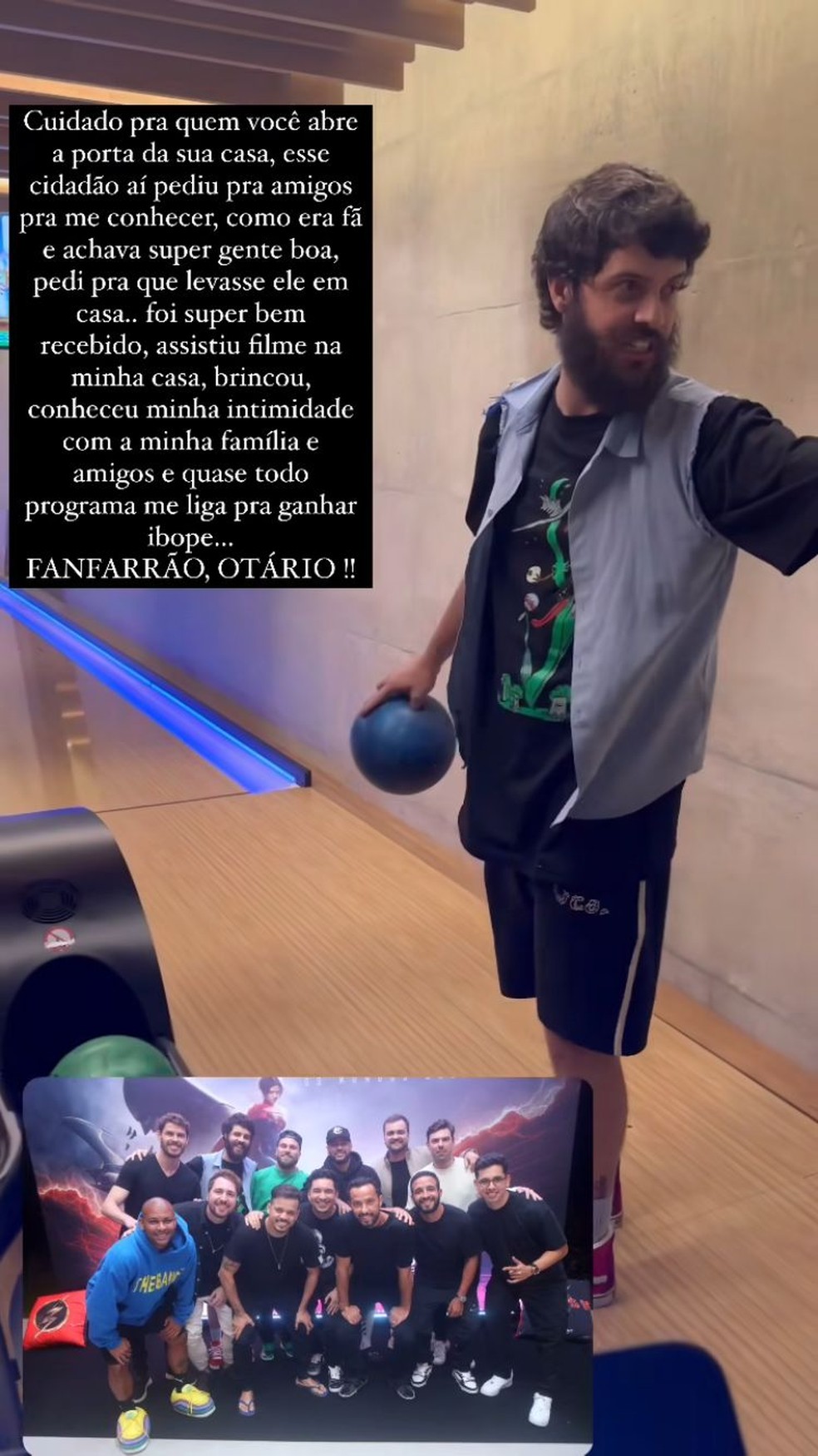 Neymar apagou story em que chamava Diogo Defante de 'fanfarrão', após indireta do humorista — Foto: @neymarjr no Instagram