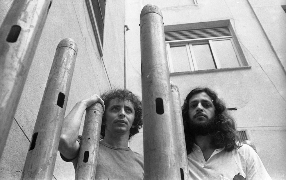 Geraldo Azevedo e Alceu Valença em 1972 — Foto: Paulo Moreira / Agência O Globo
