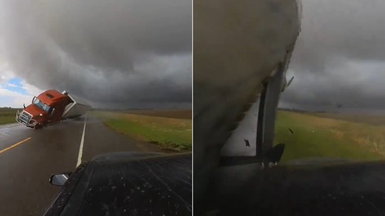 Vídeo: 'caçador de tempestades' filma momento em que é atingido por carreta durante tornado, nos EUA