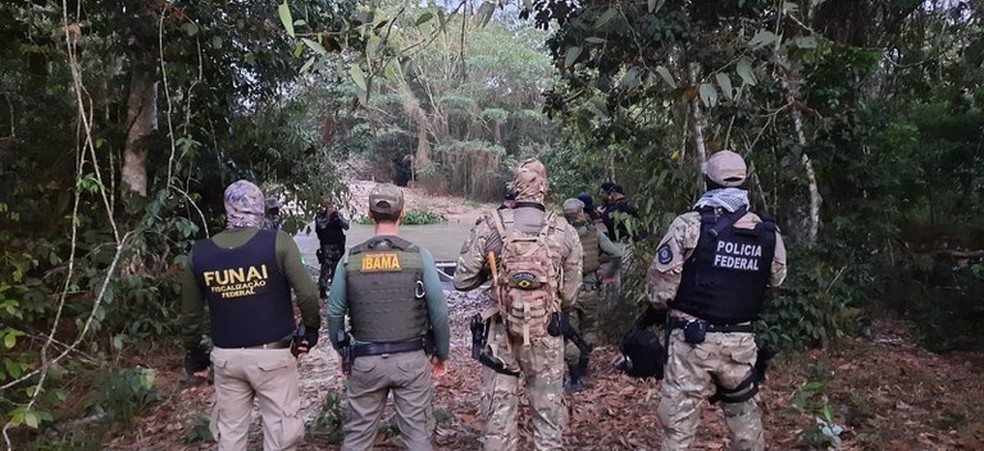 Operação conjunta em território indígena — Foto: Divulgação