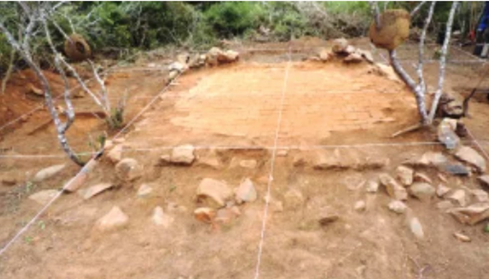 Pesquisadores encontraram um pão inteiro e outro em pedaço, ambos mumificados, durante escavação em Campo Formoso (BA) — Foto: Divulgação Uneb
