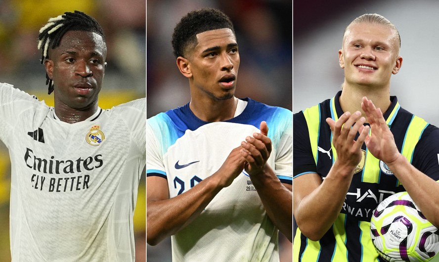 Vini, Bellingham e Haaland estão entre os que concorrem à Bola de Ouro 2024