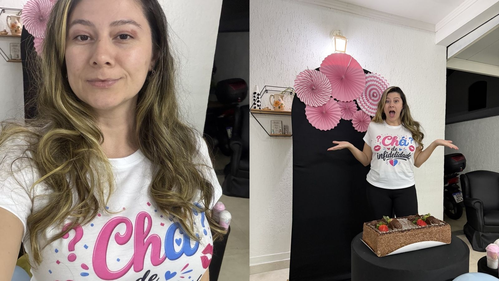 Influenciadora organiza 'chá revelação' após descobrir traição de amigo
