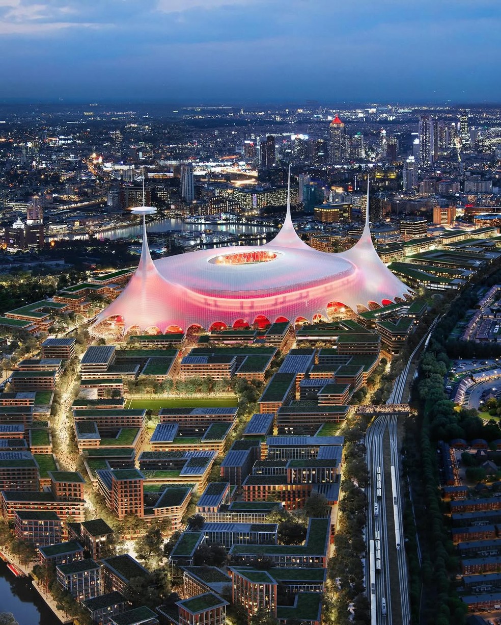 United anuncia projeto de novo estádio — Foto: Reprodução