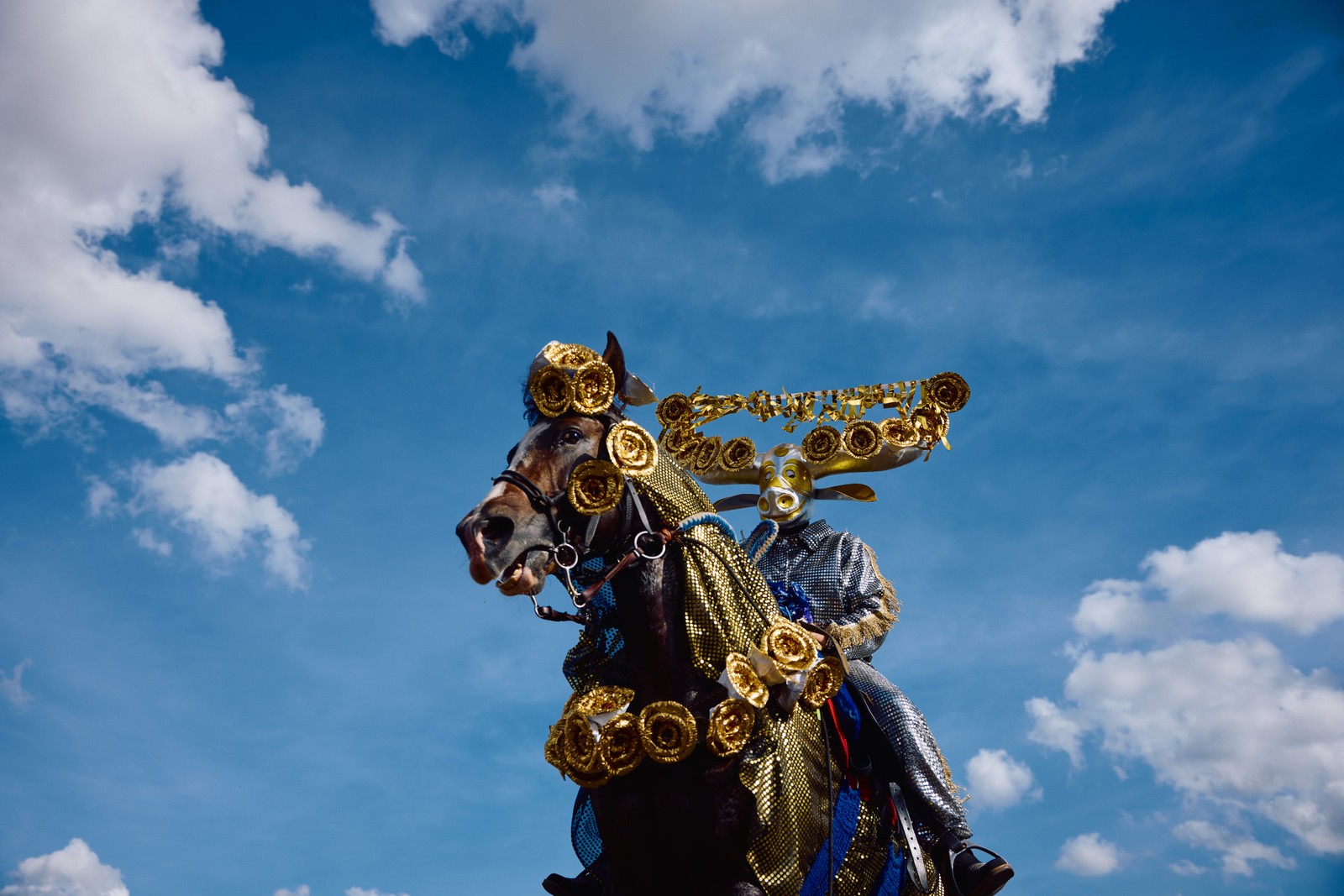 Fotos do ato 'Divino', na exposição 'Curucucu divino' — Foto: Divulgação/Fernando Young