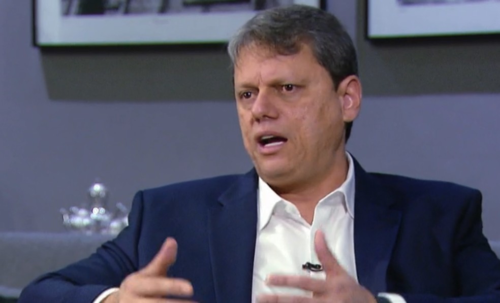 O governador de São Paulo, Tarcísio de Freitas — Foto: Globonews/Reprodução