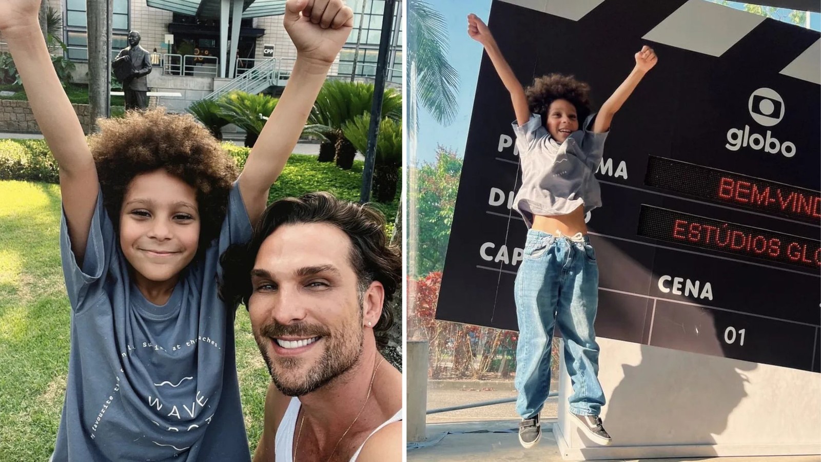 Antônio, de 10 anos, filho de Aline Wirley e Igor Rickli, estreou na TV este ano, em "Família é tudo". Em sua primeira novela, o menino viveu o personagem Pudim — Foto: Reprodução/Instagram