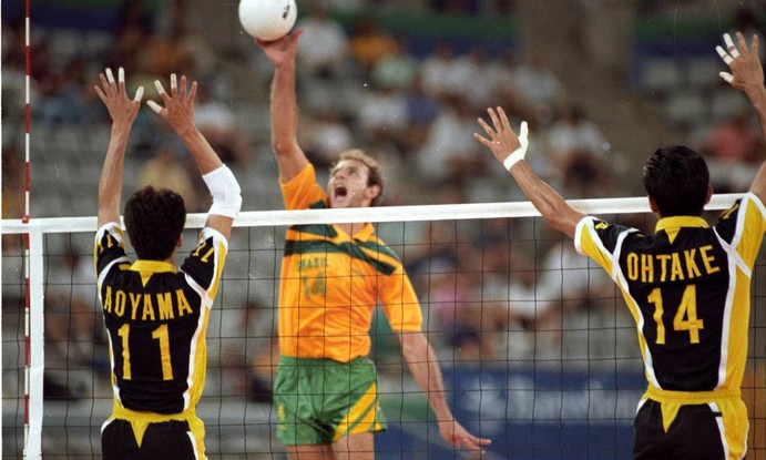 Tande em ação na Olimpíada de Barcelona, contra o Japão, em 1992