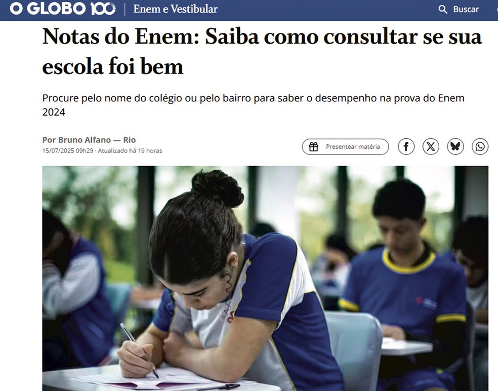 O Globo orienta estudantes para a prova do Enem  — Foto: Agência O Globo