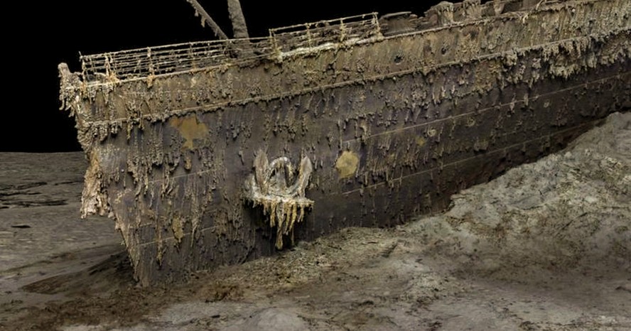 Destroços do Titanic em 3D sem a água do mar em sua volta ajudam os cientistas a entender melhor o acidente e quanto tempo a tragéda marítima mais famosa do mundo vai estar visivel no fundo do mar.