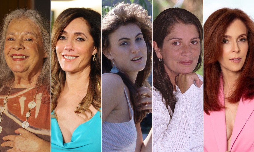 Da esquerda para a direita, Bete Mendes, Christiane Torloni, Monique Alves (1962-1994), Tássia Camargo e Deborah Evelyn: atrizes foram casadas com o diretor Dennis Carvalho