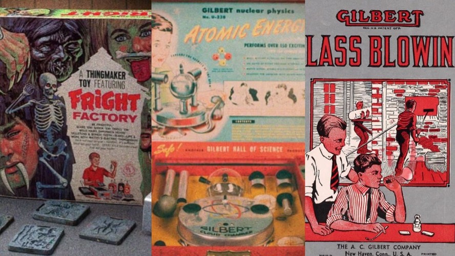 Montagem com os brinquedos do século XX