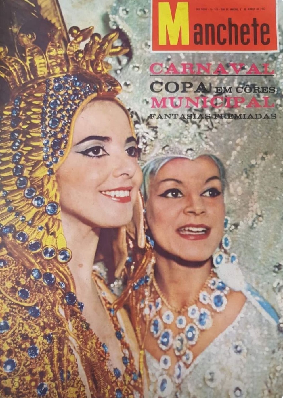 Regina Gonçalves vestida de Cléopatra na capa da Revista manchete, em 1963 — Foto: Reprodução