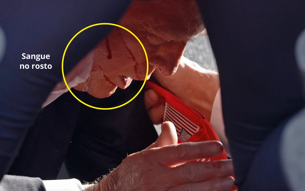Passo a passo do atentado contra Donald Trump, na Pensilvânia, nos EUA. — Foto: Arte O GLOBO/ AFP/Getty Image