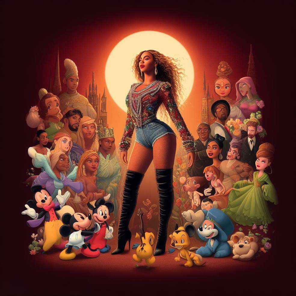 Beyoncé como personagem da Disney Pixar — Foto: Reprodução/Bing Image Creator