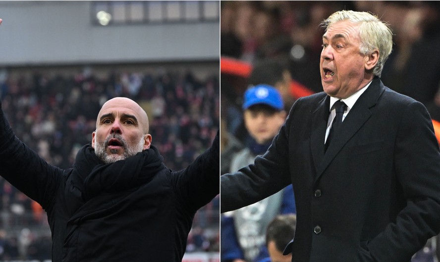 Pep Guardiola e Carlo Ancelotti se enfrentam em mata-mata pela quarta edição consecutiva da Champions League