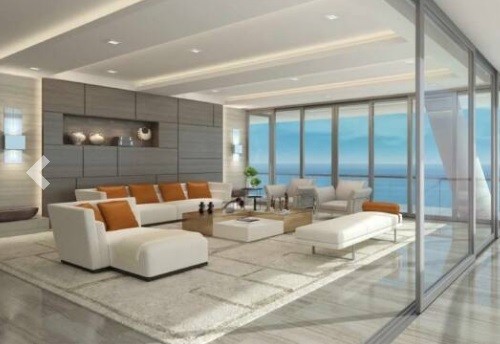 Sala de estar de umatemento da Armani Residences de Sunny Isles, Miami (Florida)