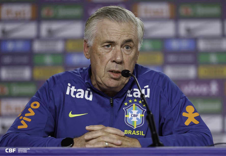 Ancelotti em coletiva da sele&ccedil;&atilde;o brasileira