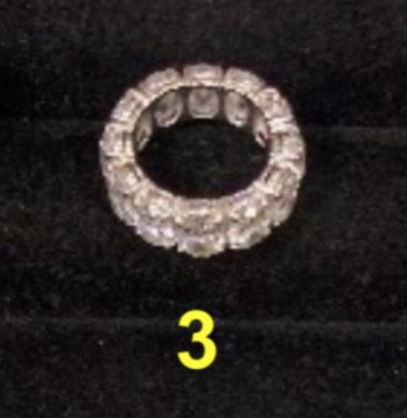 Anel prateado com 12 diamantes incolores ovais tem lance mínimo de R$ 63.876,13 — Foto: Reprodução