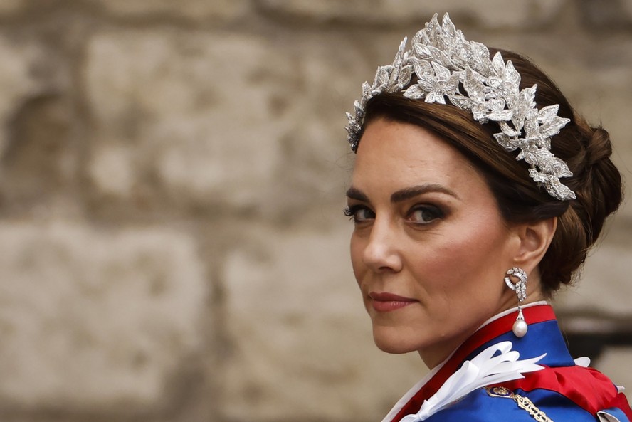 Kate Middleton, a princesa de Gales, na cerimônia de coroação do rei Charles III