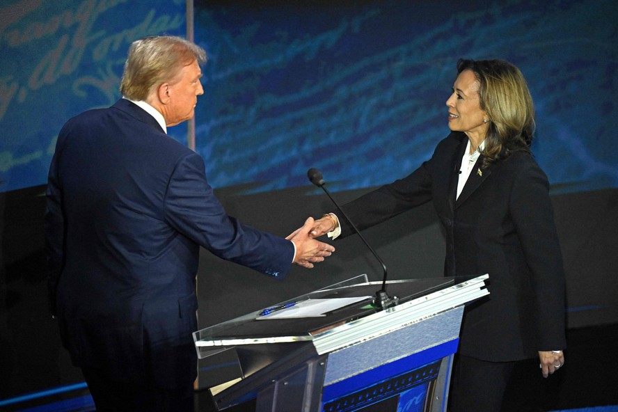 Em primeiro debate, Kamala joga Trump na defensiva e ataca hist&oacute;rico  pol&iacute;tico; republicano aposta na imigra&ccedil;&atilde;o