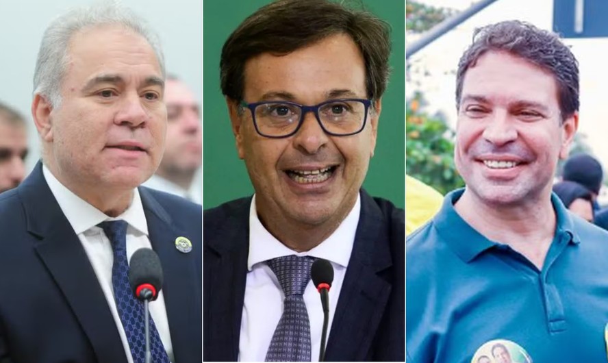 Marcelo Queiroga, Gilson Machado e Alexandre Ramagem, todos do PL.