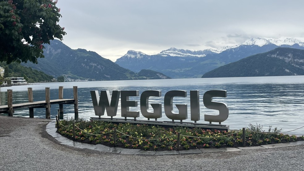 Weggis, pequena comuna no interior da Suíça — Foto: Felipe Siqueira