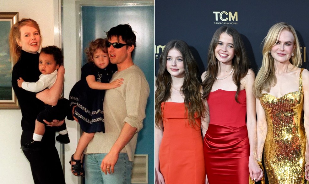Nicole Kidman adotou Connor e Isabella no primeiro casamento, com Tom Cruise, e também é mãe de Sunday Rose e Faith Margare, do segundo relacionamento, com Keith Urban — Foto: Reprodução